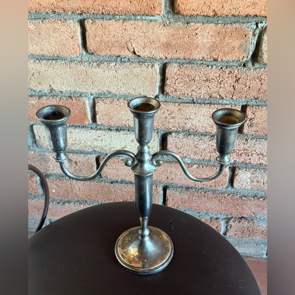 Godinger Vintage Silverplate Candelabra 3 Candle  Has Patina Nice!